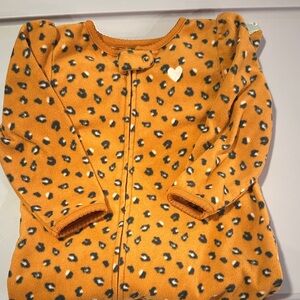 Carter's Orange and Black Leopard Print Footie